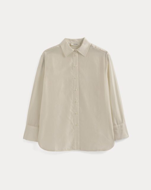 Alternative view of Oversized Shirt in Cotton-Silk Organza | Parchment