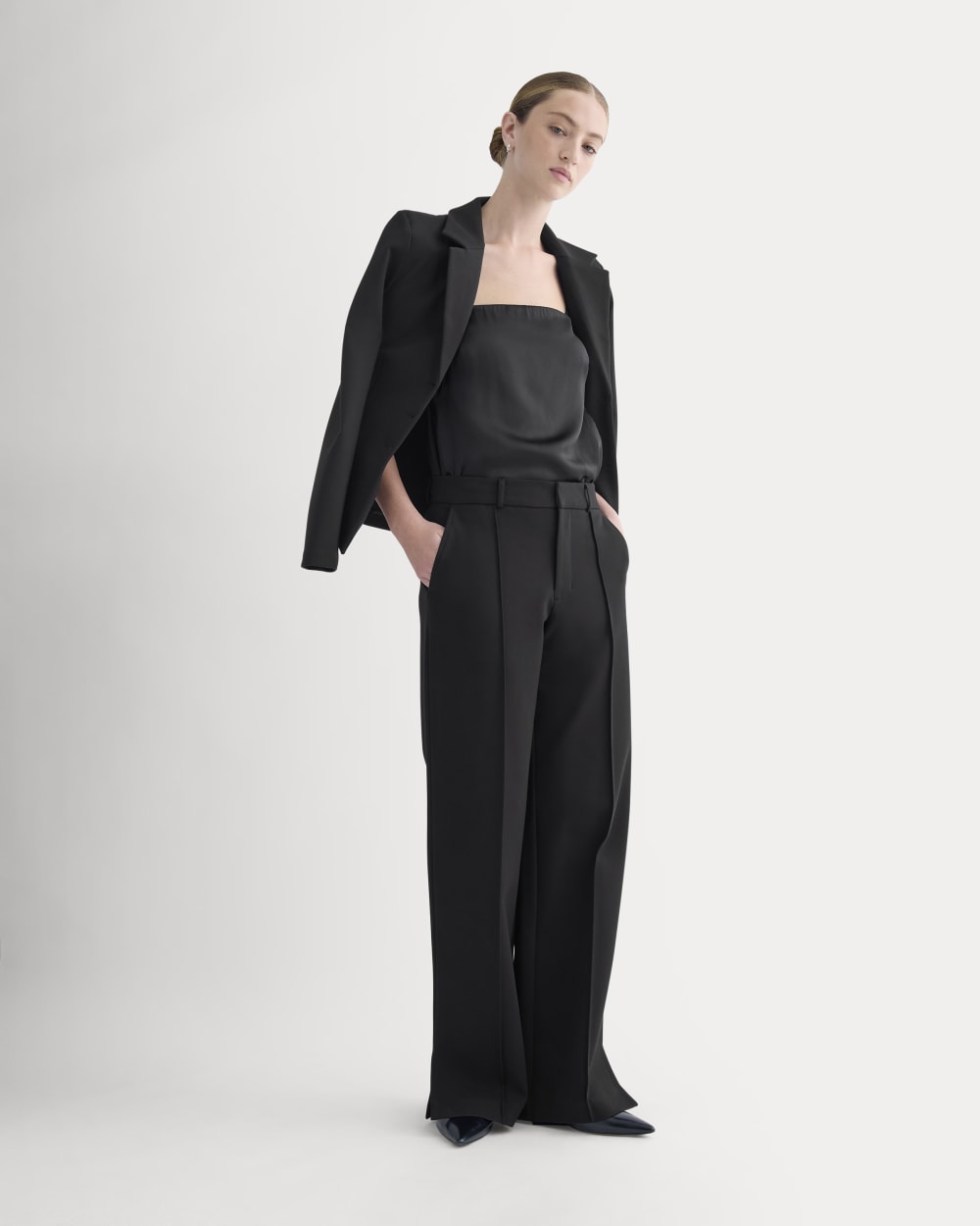 Ponte Wide-Leg Trouser | Black - Image 3