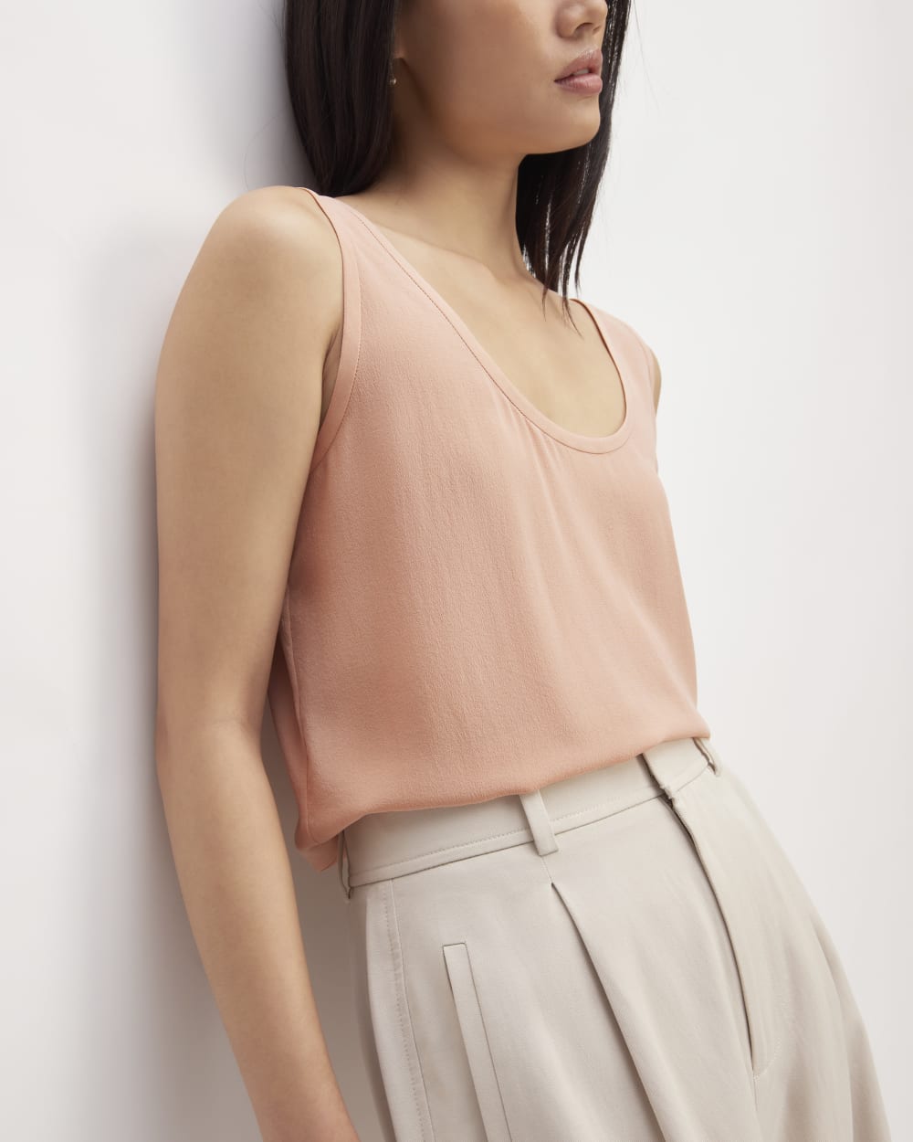 The Scoop Tank in Washable Silk | Blush Pink - Image 4