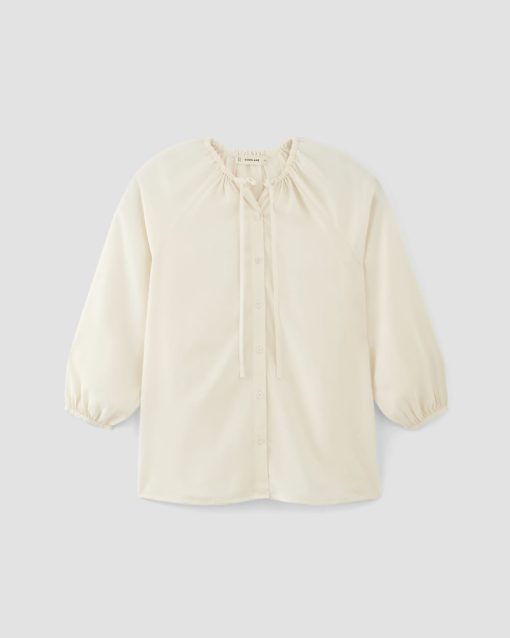 Alternative view of The Gathered Shirt in Butterlite | Bone