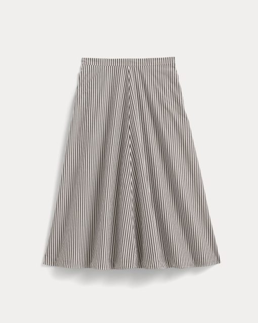 Alternative view of The Midi Skirt in Ultrasoft Cotton | Optic White / Black