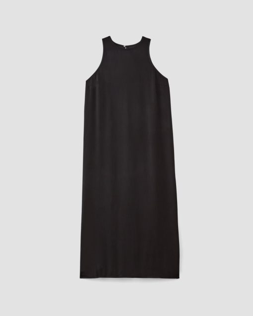 Alternative view of The Satin Racerback Slip Dress | Black