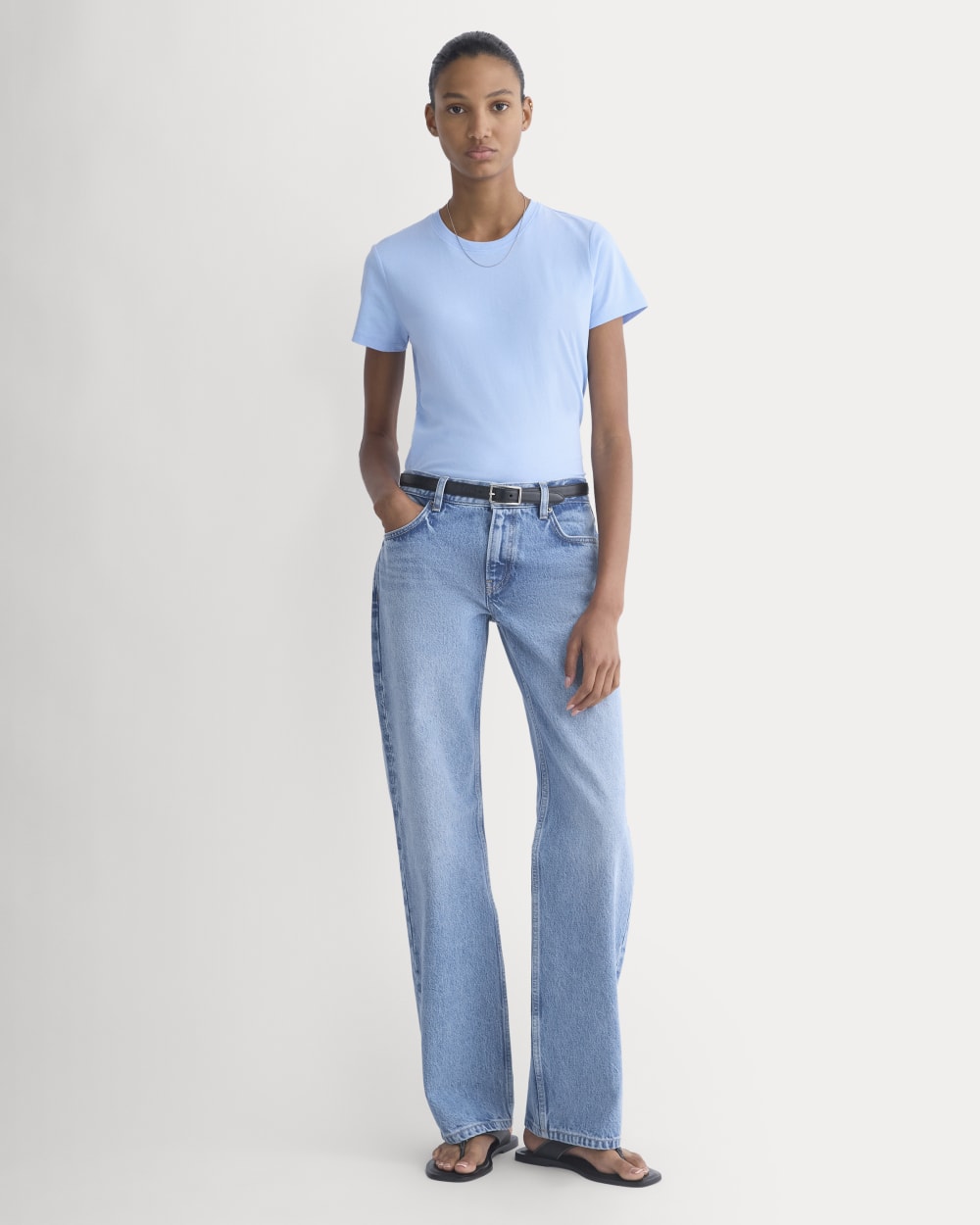 The Slim Crew in Essential Cotton | Open Air Blue - Image 4