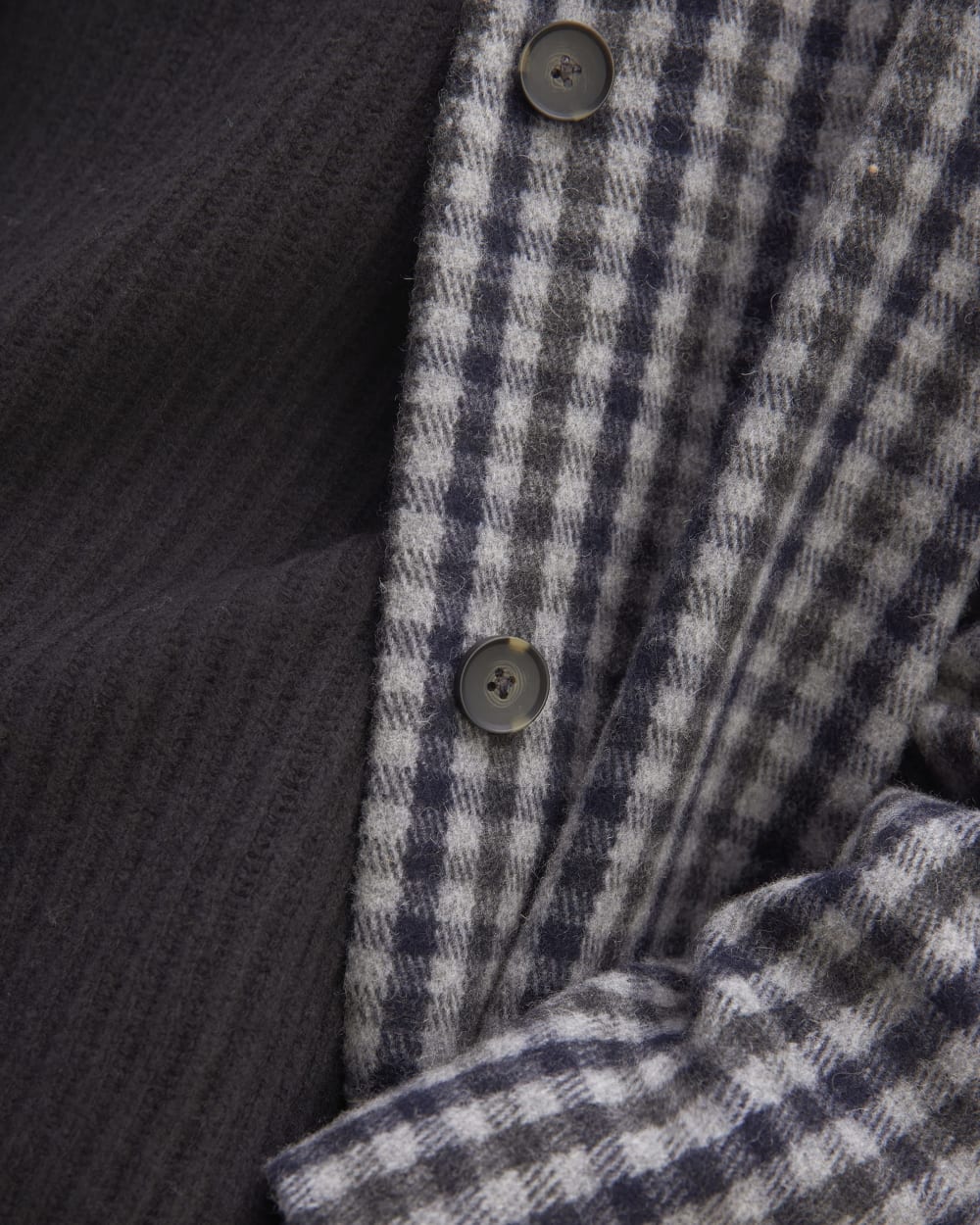 The Italian ReWool® Cocoon Coat | Grey / Charcoal / Navy Check - Image 5