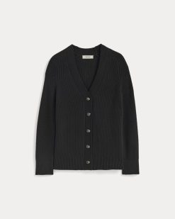 Alternative view of The Long Cocoon Cardigan | Black