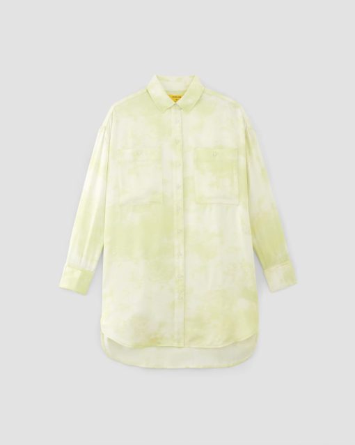Alternative view of The Everlane x Marques' Almeida Satin Tie-Dye Shirt | Seafoam Tie-Dye
