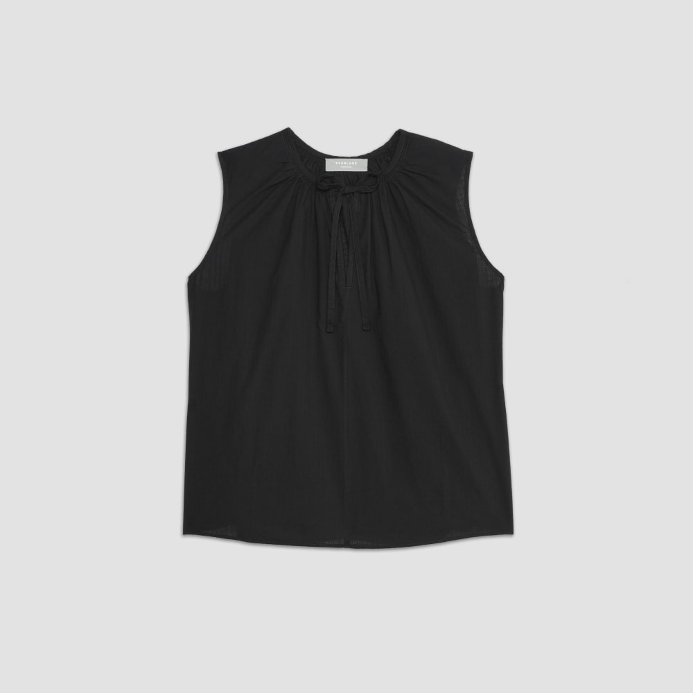 The Gathered Tie-Front Top | Black - Image 2