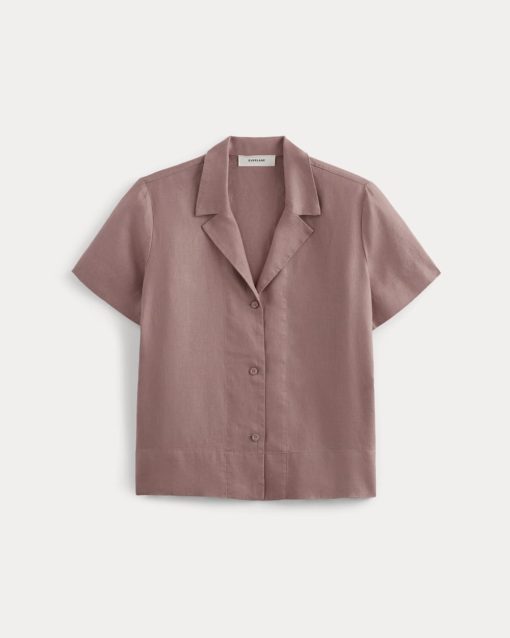 Alternative view of The Notch Shirt in Linen | Rose Dusk