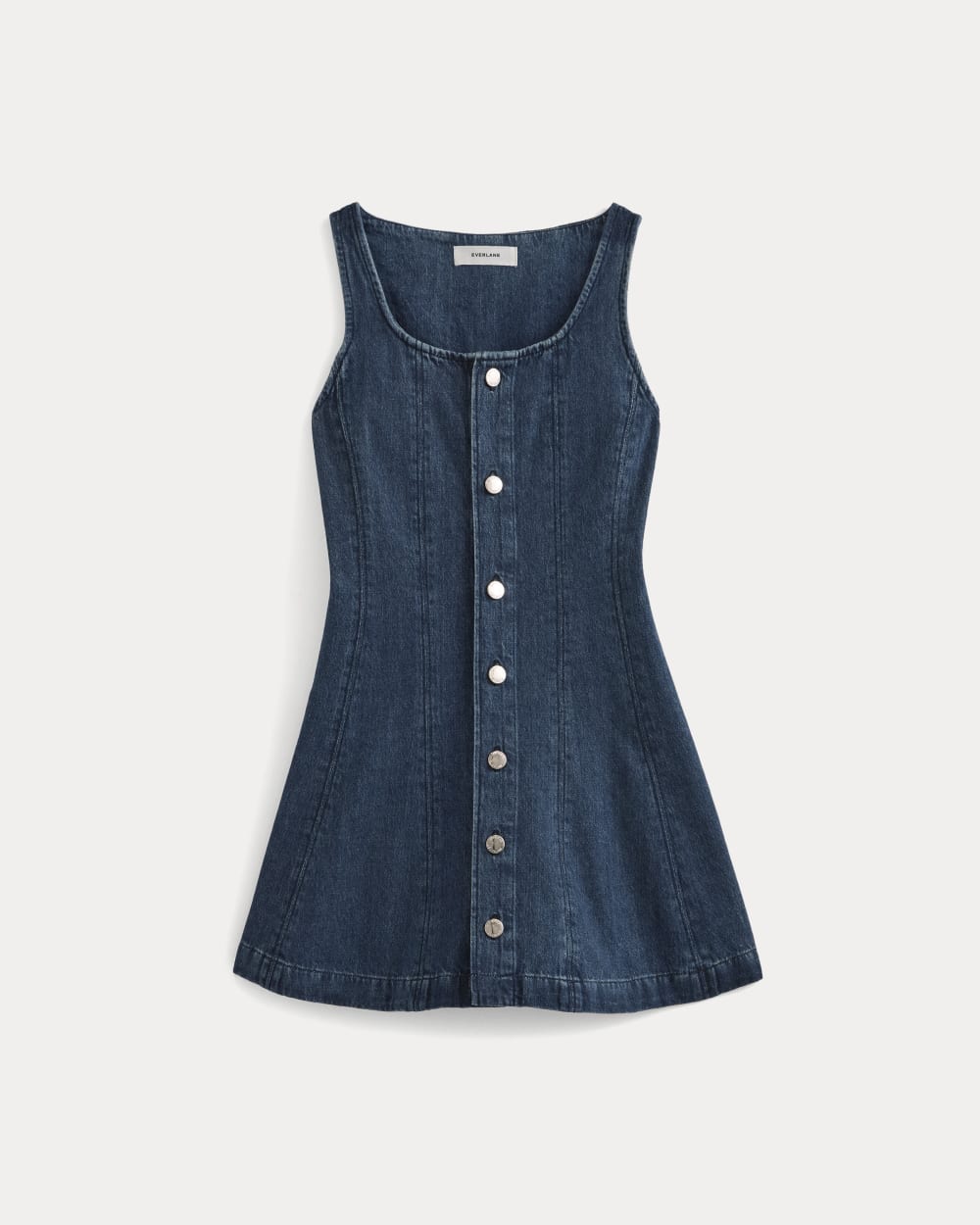 Denim Button-Front Mini Dress | Dark Indigo - Image 2