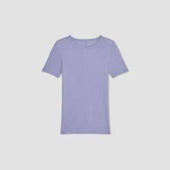 Alternative view of The Pima Micro-Rib Crew Tee | Cornflower Blue