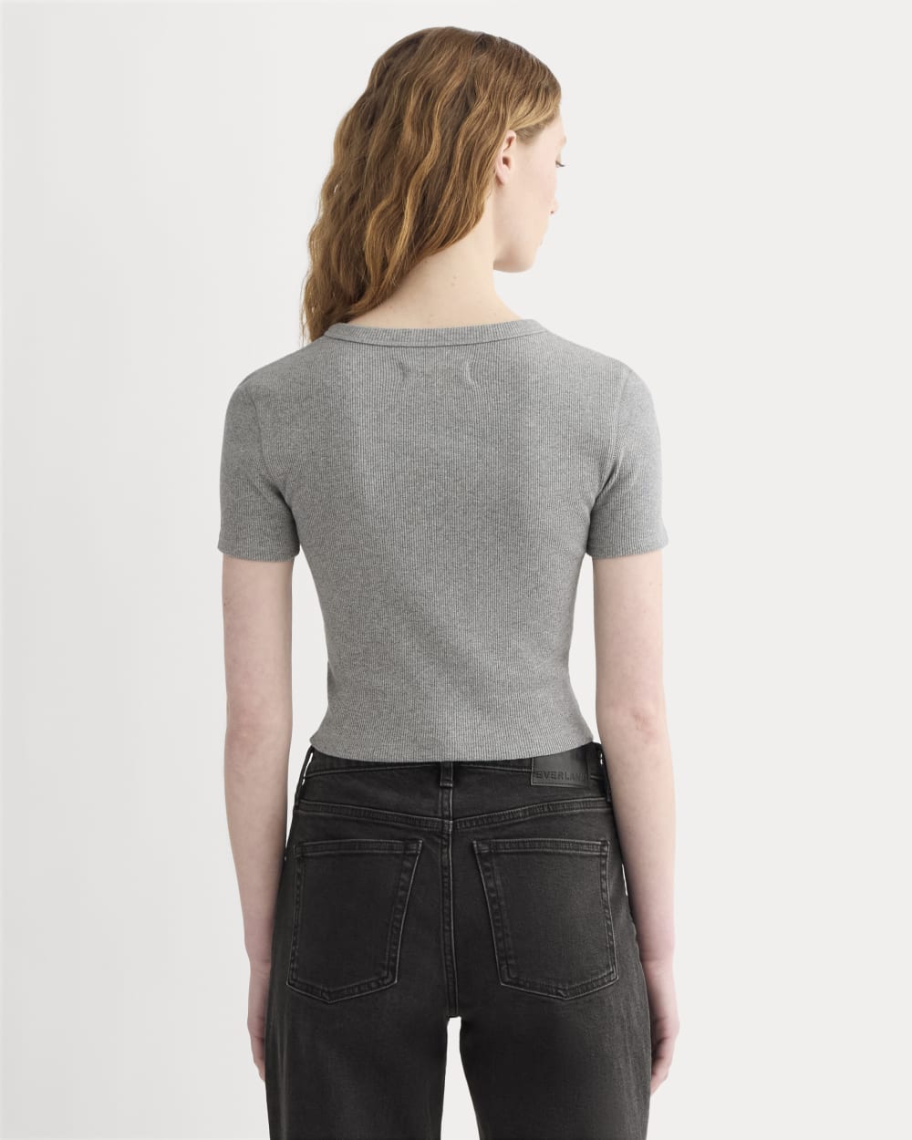 The '90s Rib Tee | Mid Heather Grey - Image 4