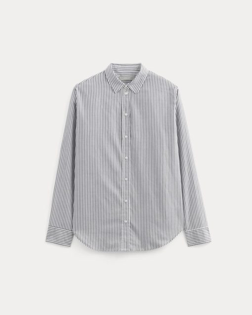 Alternative view of The Must-Have Shirt in Silky Cotton | Grey / White