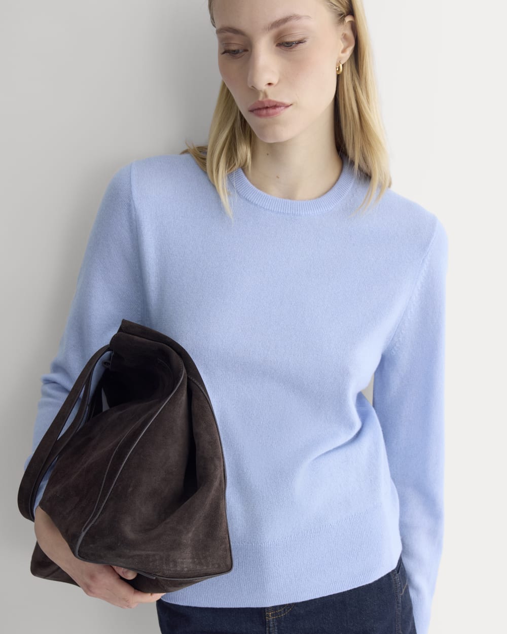 Cashmere Slim Crew Sweater | Open Air Blue - Image 4
