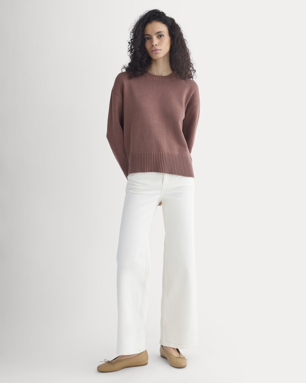 The Boxy Sweater in Everyday Cotton | Mocha - Image 3