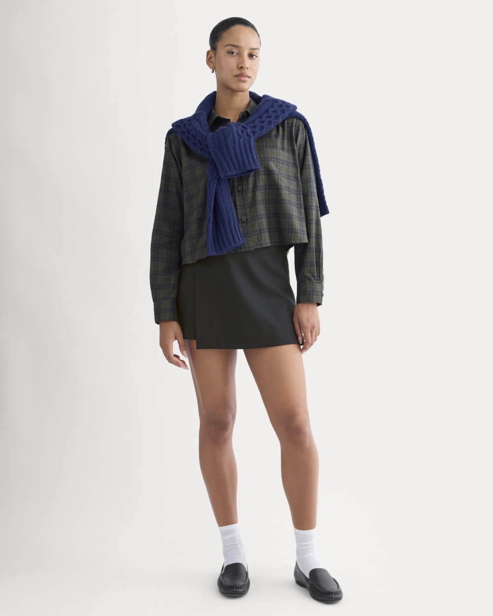 The Way-Short Shirt in Silky Cotton | Duffle Bag Plaid - Image 3