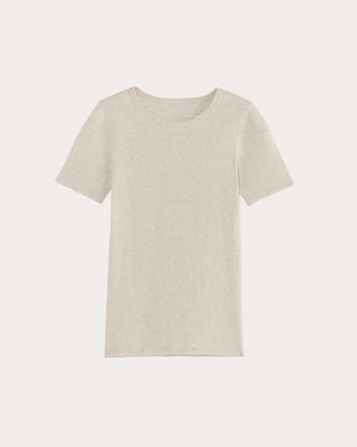Alternative view of The Luxe Rib Crew | Heathered Oat