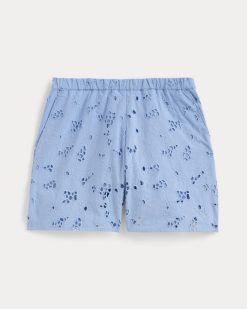 Alternative view of The Eyelet Pull-On Short | Sky Blue