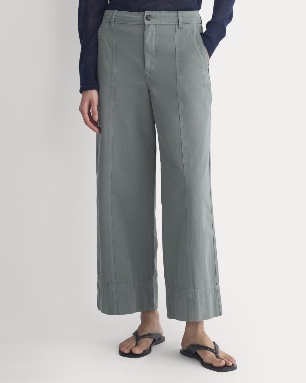 Seamed Wide-Leg Pant | Agave Green - Image 3