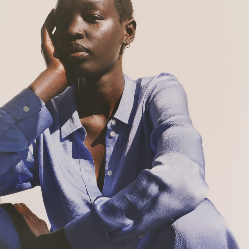 The Satin Relaxed Shirt | Cornflower Blue - Image 7
