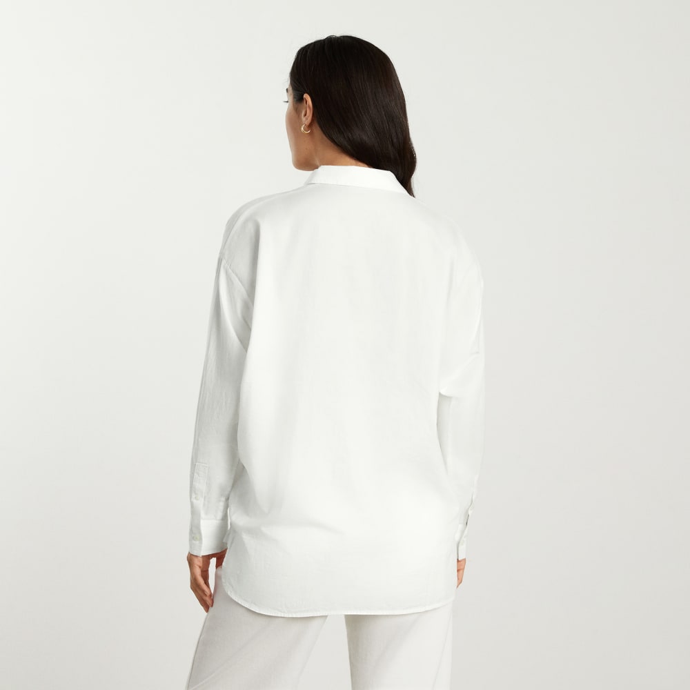 The Oversized Silky Cotton Shirt | White - Image 3