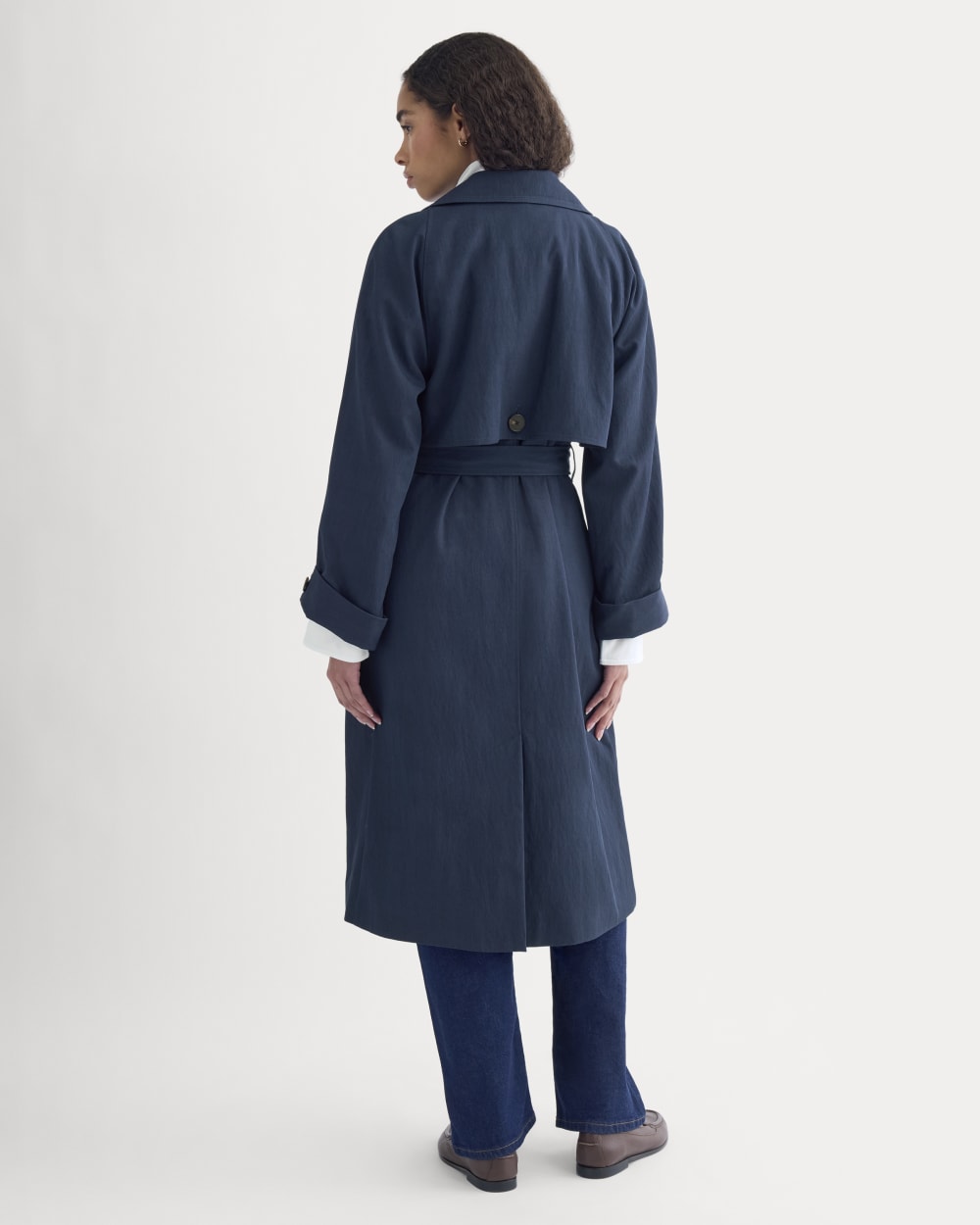 Drapey Twill Trench | Navy - Image 5