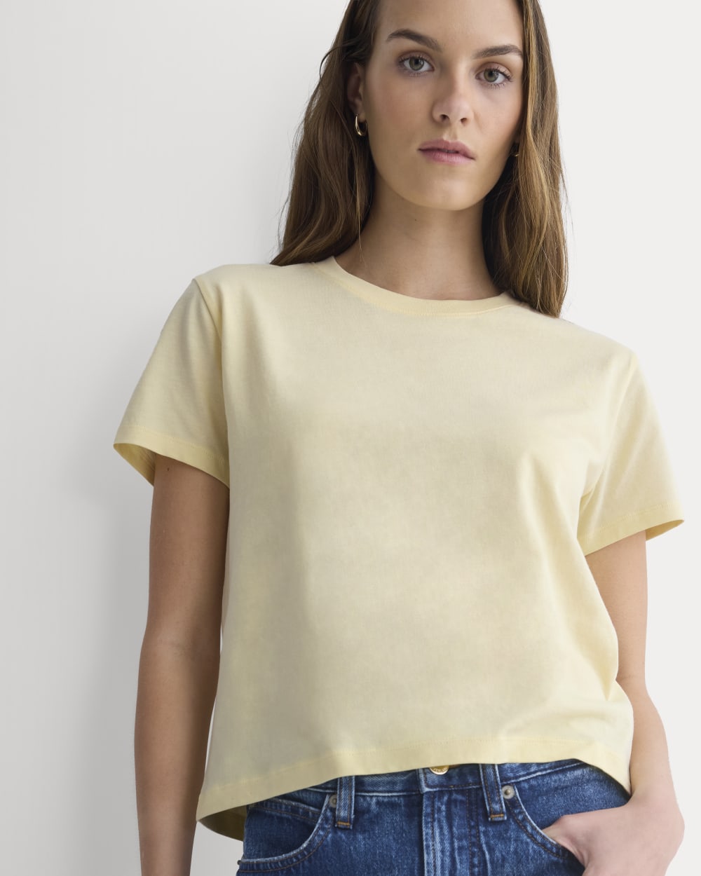 The Box-Cut Tee in Essential Cotton | Double Cream | No Pocket - Image 4