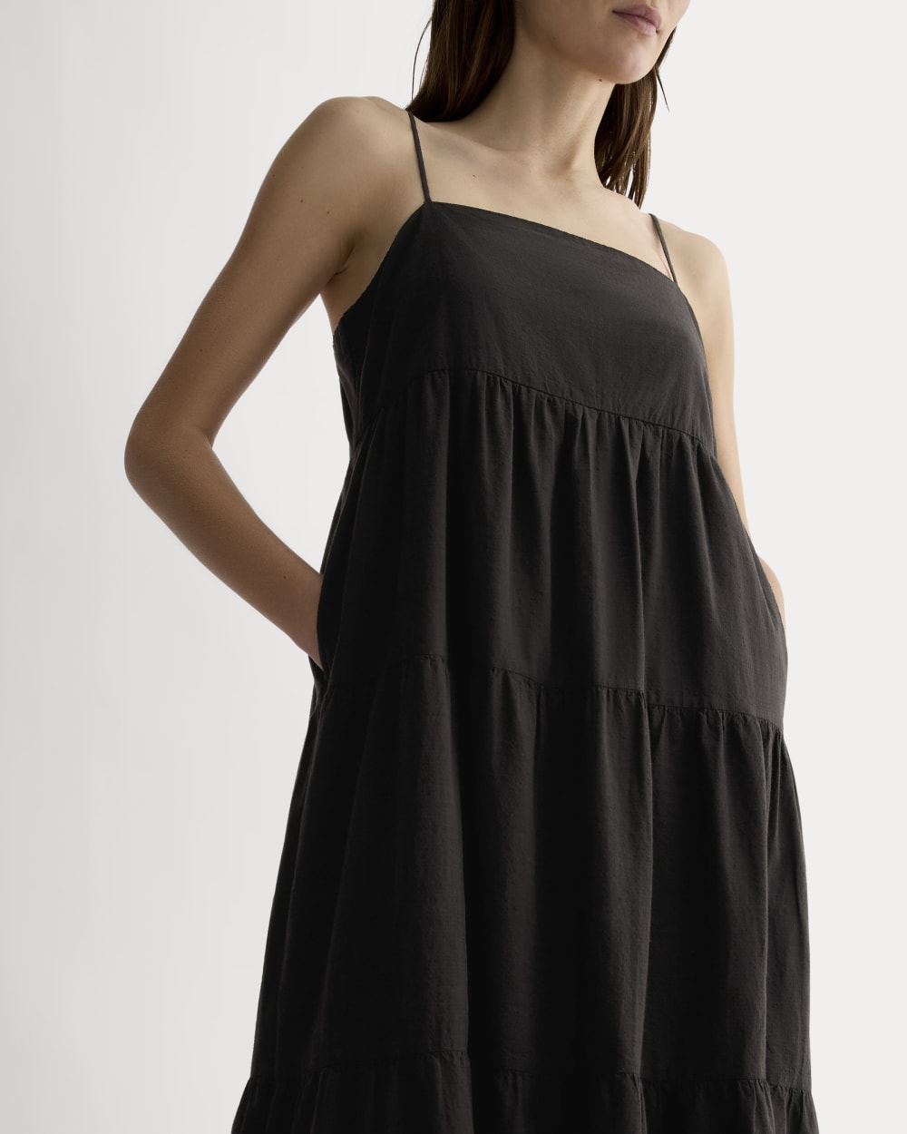 The Gauze Tiered Dress | Black - Image 4