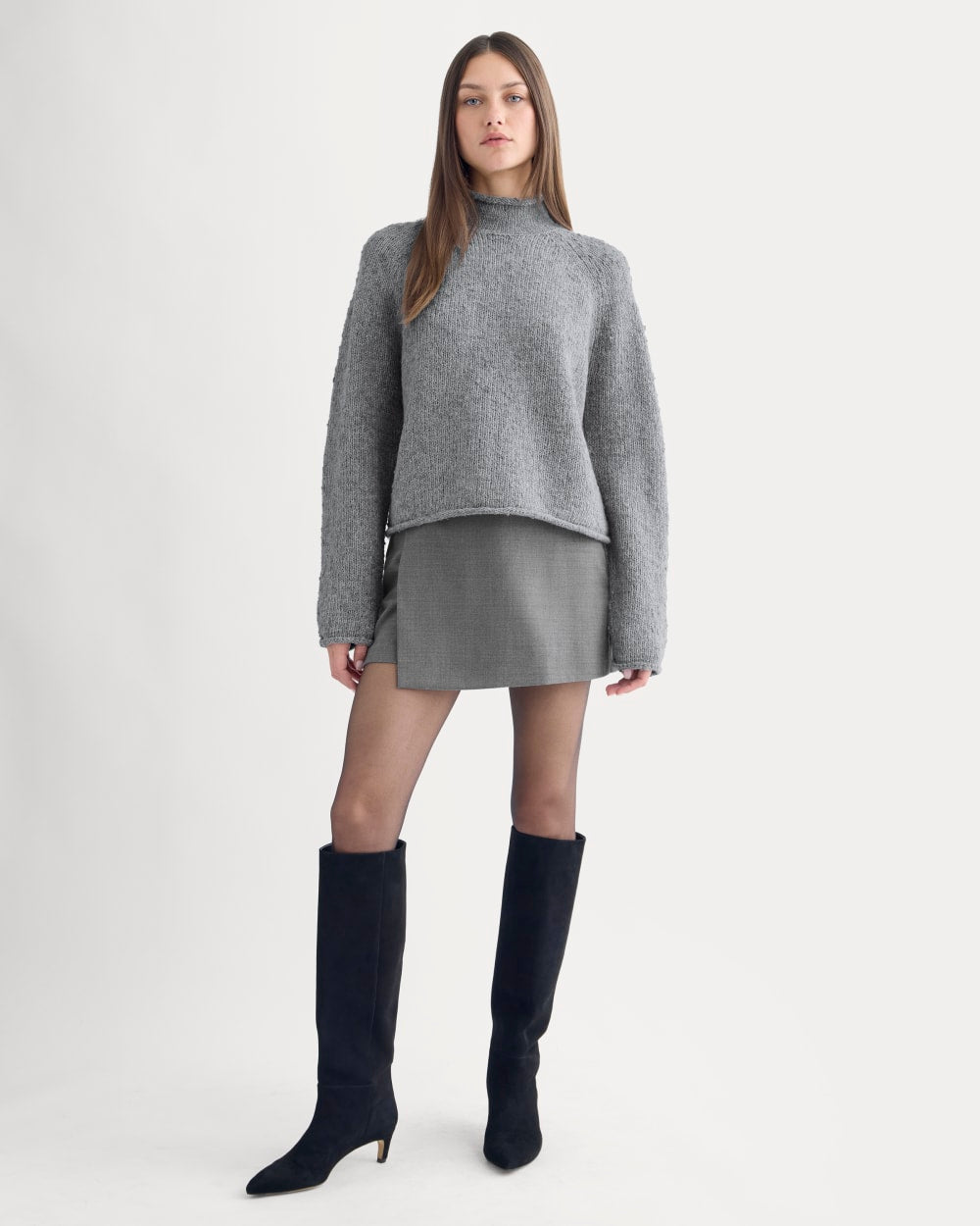 Rollneck Sweater | Heather Grey/Twist - Image 5