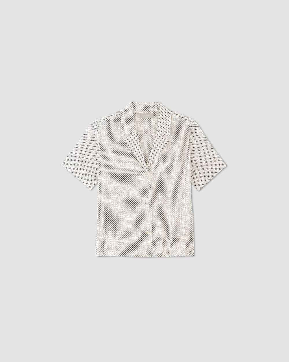 The Notch Shirt in Washable Silk | Bone / Black Polka Dot - Image 2