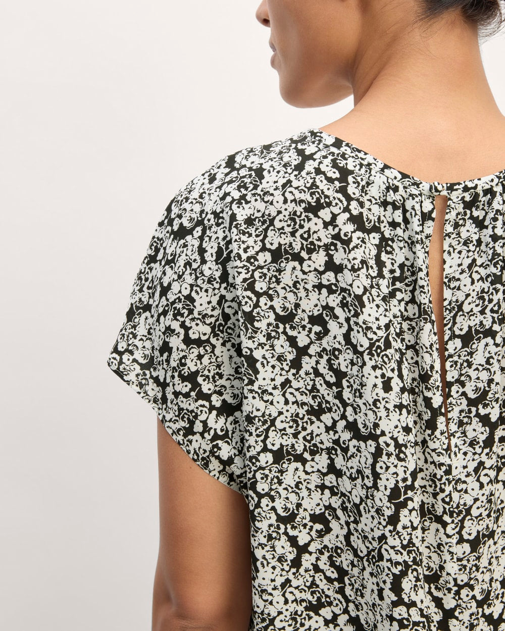 The Gathered Neck Top | Black / Bone Mini Floral - Image 5