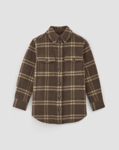 Alternative view of The Italian ReWool® Oversized Shirt Jacket | Brown / Camel