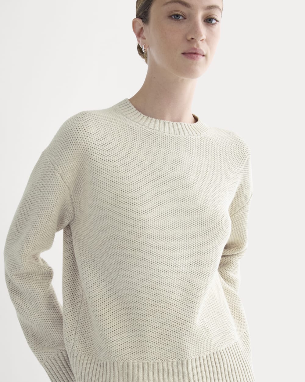 The Cotton Honeycomb Square Crew | Heathered Oat - Image 4