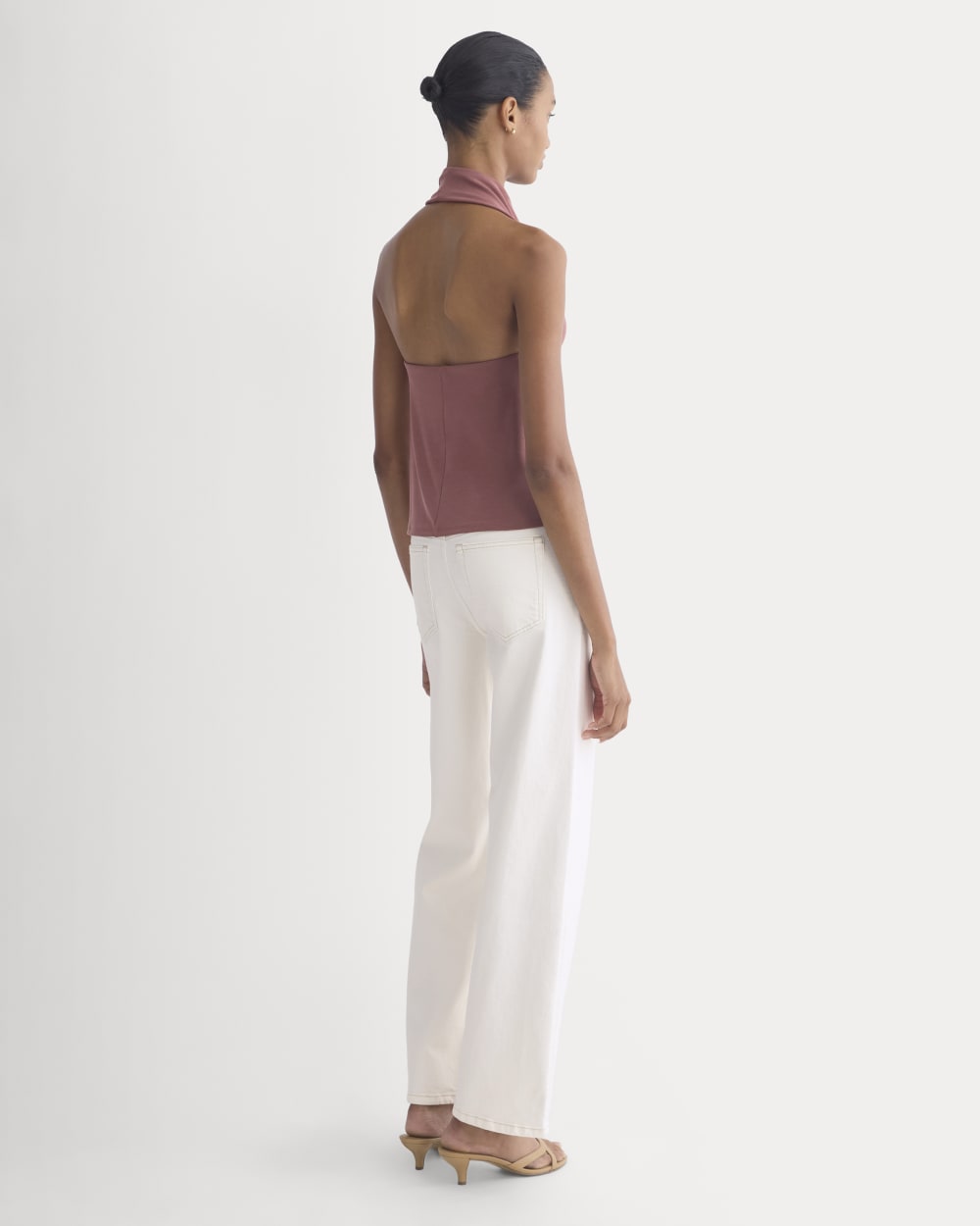 Halter Cowlneck Top in Butterknit | Washed Henna - Image 5
