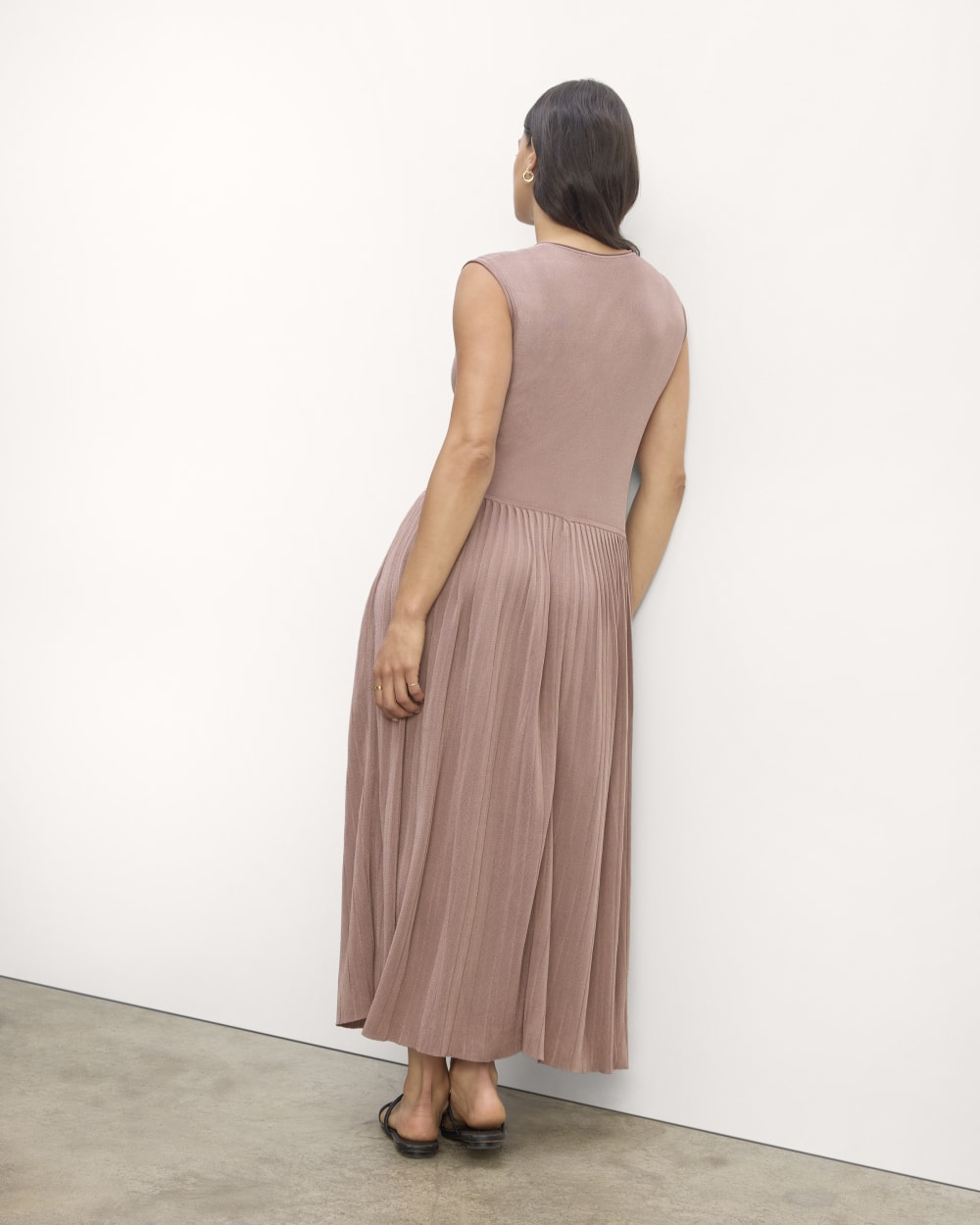 The Knit Pleated Dress | Dusty Rose - Image 6