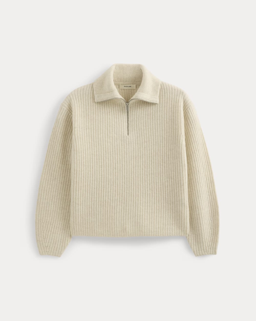 The Half-Zip Sweater in Luxe Merino | Heathered Oat - Image 2