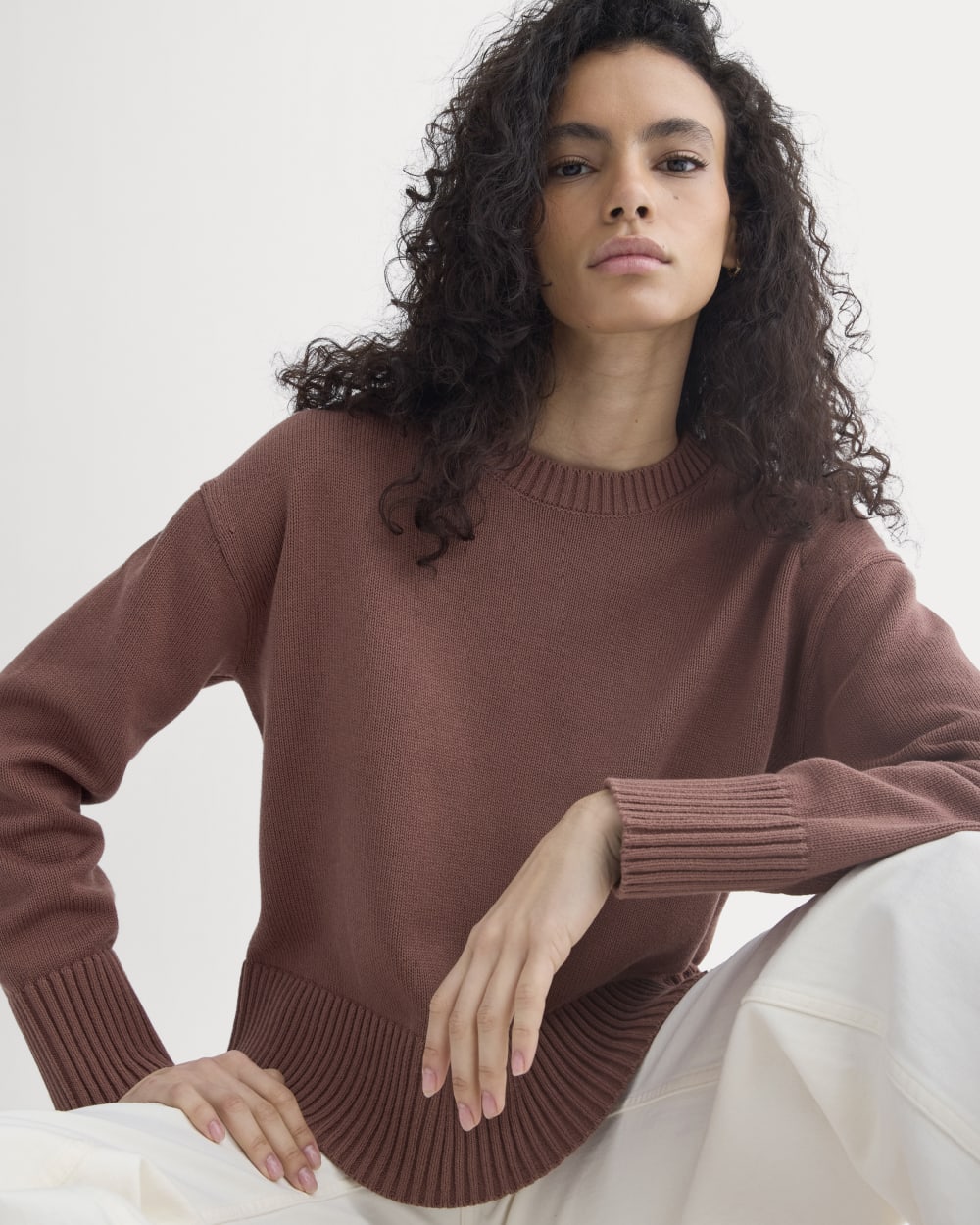The Boxy Sweater in Everyday Cotton | Mocha
