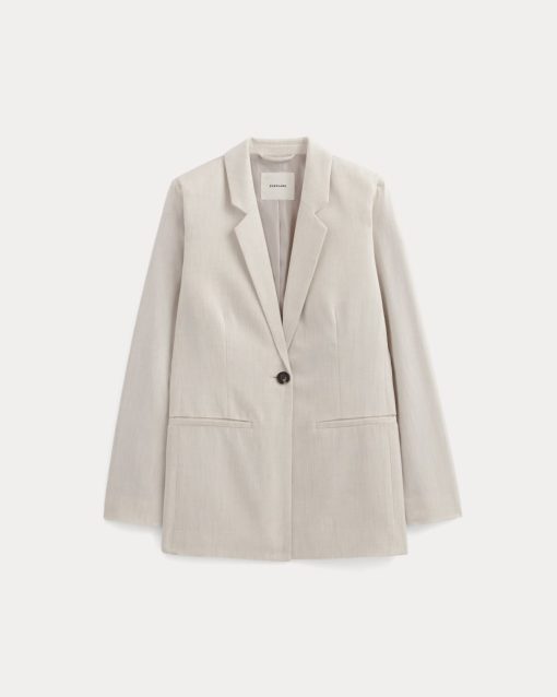 Alternative view of The Relaxed Blazer in Buttersmooth | Heathered Oat