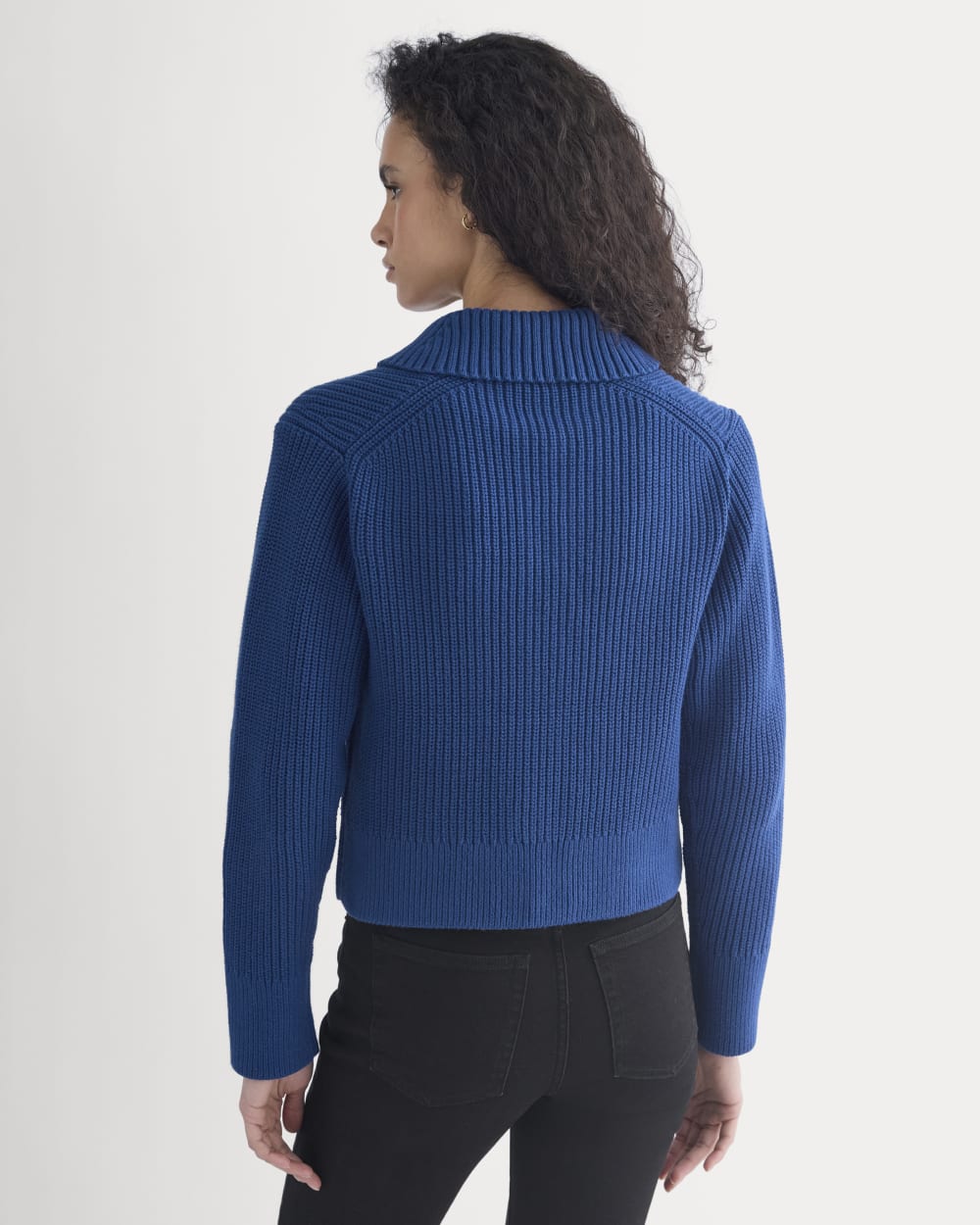 Shrunken Cardigan in Everyday Cotton | Estate Blue - Image 6