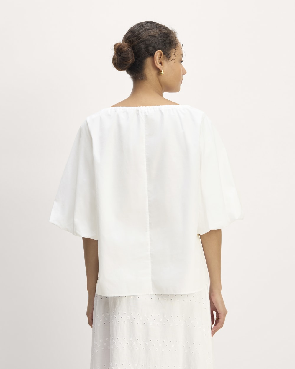 The Supima® Puff-Sleeve Top | White - Image 8