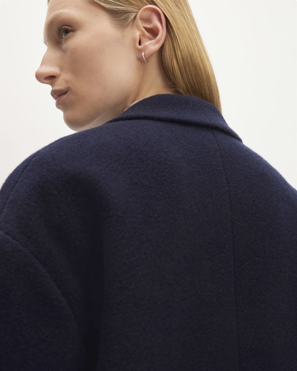 The Italian ReWool® Cocoon Coat | Navy - Image 4