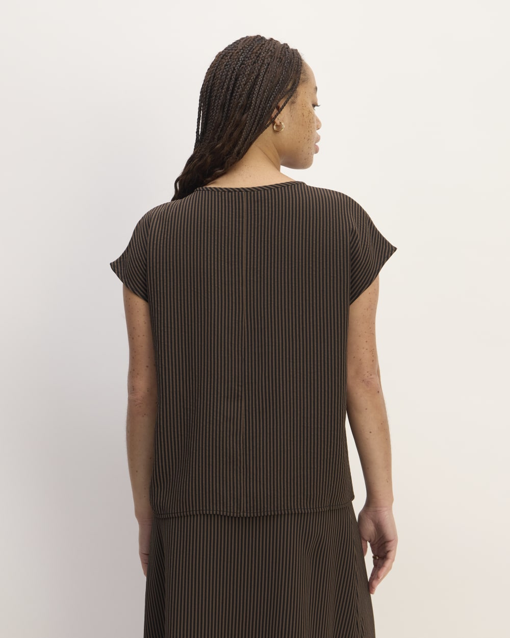 The Mini Jacquard Stripe Top | Cocoa / Black - Image 6