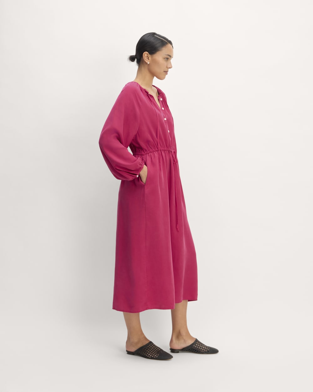 The TENCEL™ Gathered Maxi Dress | Red Currant - Image 3