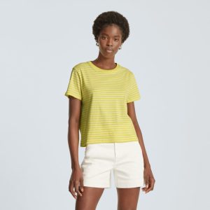 The Box-Cut Tee in Essential Cotton | Acacia / Tan | No Pocket