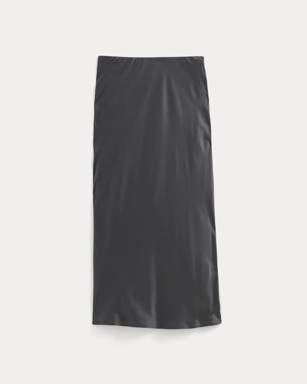 Slip Skirt in Silk Charmeuse | Graphite - Image 2