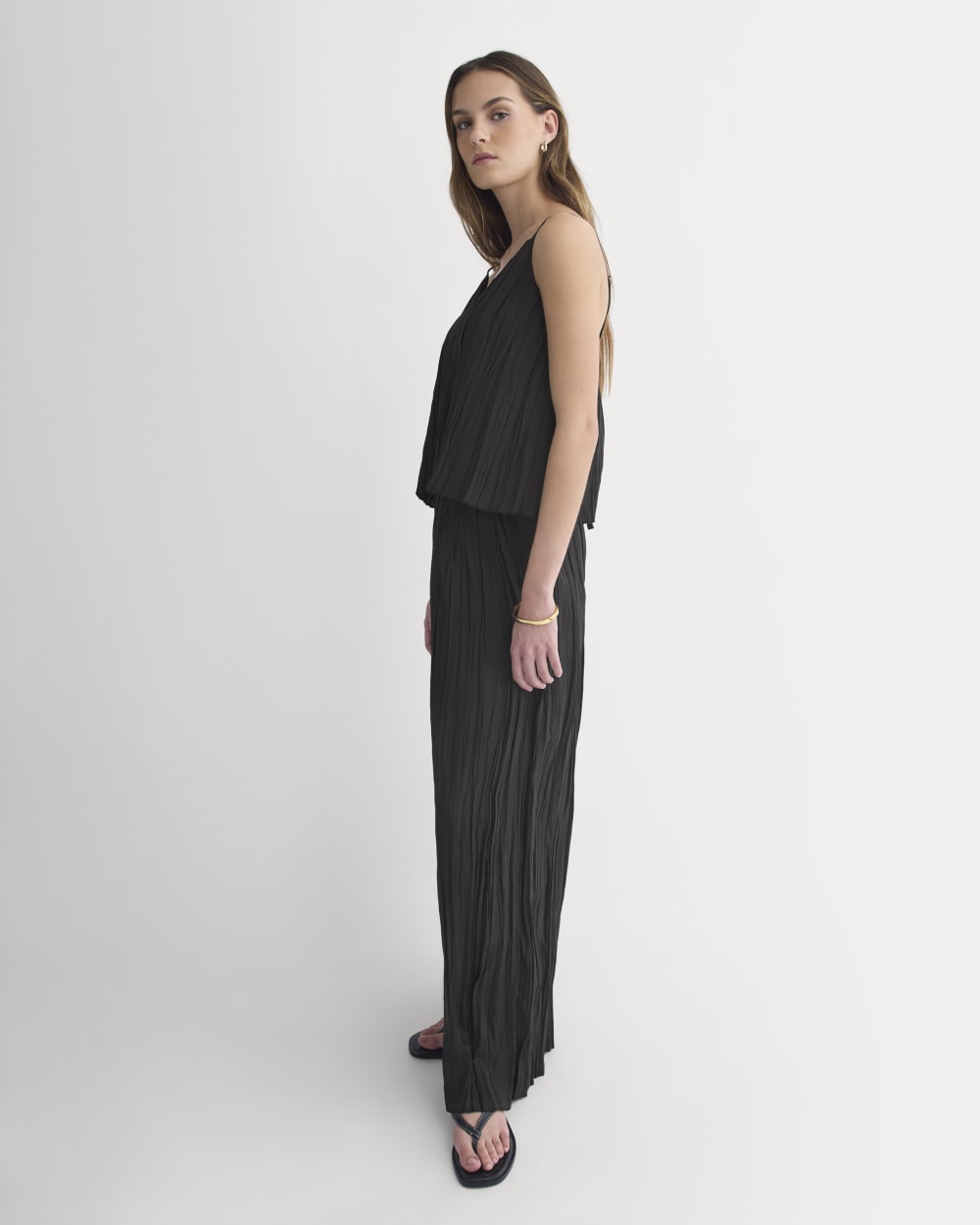 Crinkle Trapeze Tank | Black - Image 4