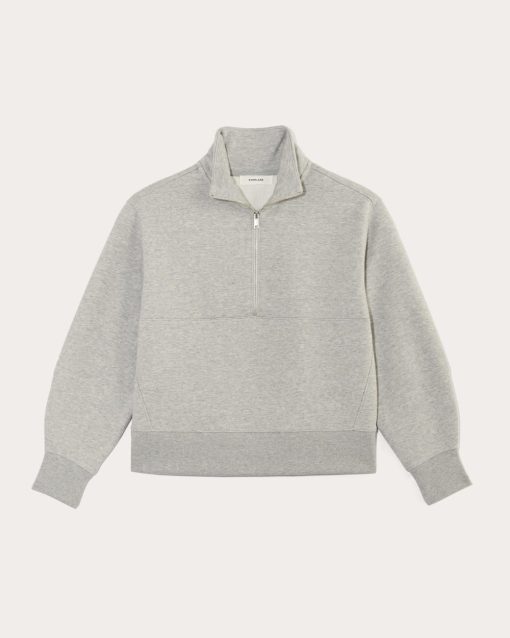 Alternative view of Luxe Fleece Half-Zip Sweatshirt | Heathered Grey