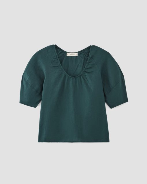 Alternative view of The Scoop Top in Linen | Dark Sea