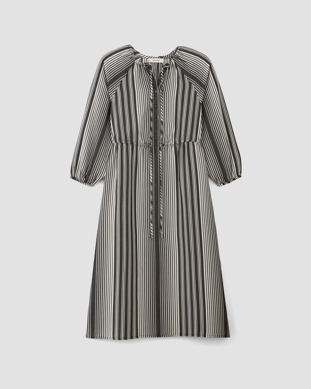 The TENCEL™ Gathered Maxi Dress | Black / Bone - Image 2