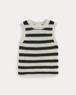 Alternative view of The Organic Cotton Open-Stitch Tank | Canvas / Black