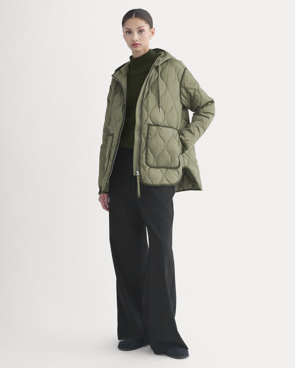 ReNew Quilted Hooded Liner | Lichen Green - Image 3